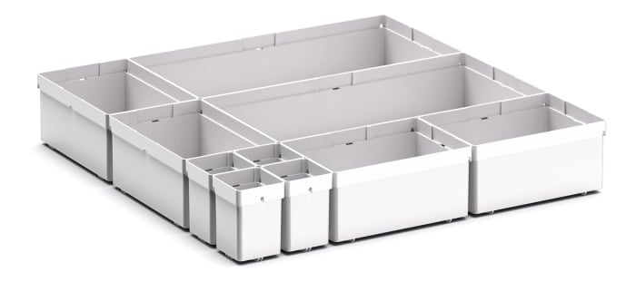 Bott Plastic Storage Bin, 525mm x 525mm x 100mm, Grey