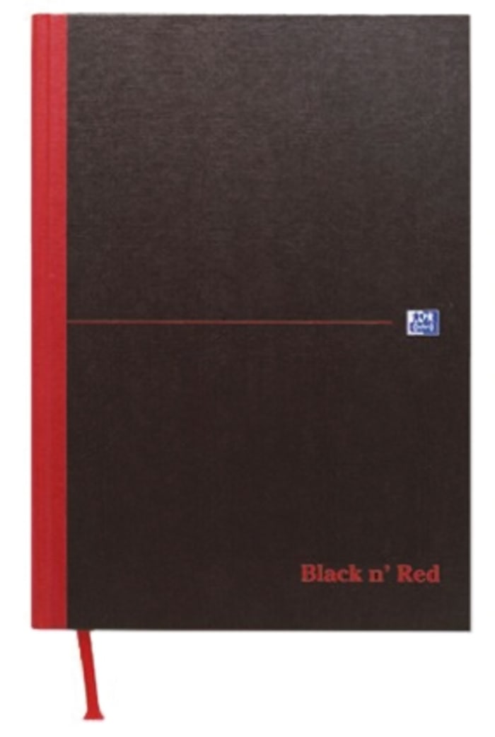 Black n Red A5 Casebound Hardcover Notepad, 96 Ruled Sheets