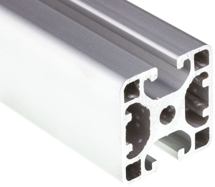 RS PRO Silver Aluminium Profile Strut, 40 x 40 mm, 8mm Groove, 2000mm Length