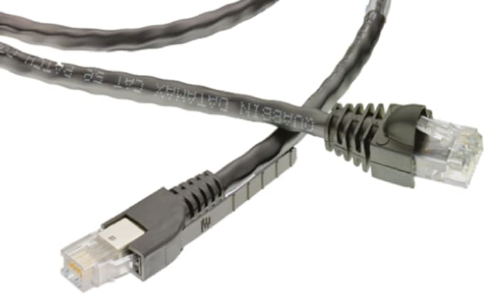 TE Connectivity Cat5e Male RJ45 to Male RJ45 Ethernet Cable, U/UTP, Black, 1m