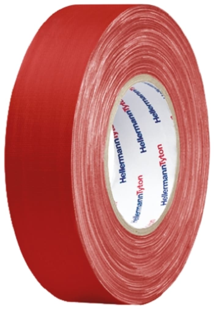 HellermannTyton Matt Red Cloth Tape, 12mm x 50m, 0.31mm Thick