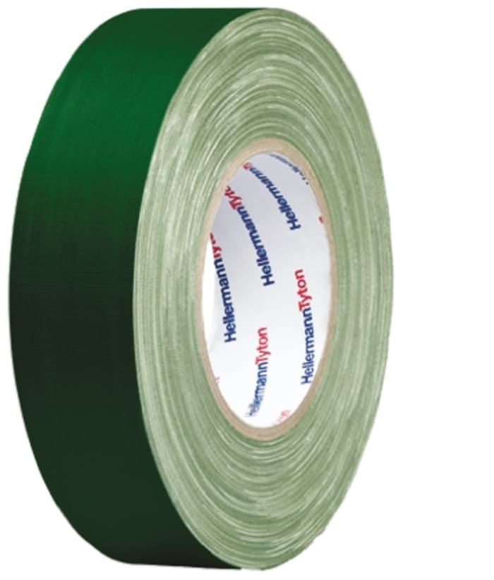 HellermannTyton Matt Green Cloth Tape, 15mm x 25m, 0.31mm Thick