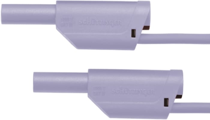 Cable de prueba con conector de 4 mm Schutzinger de color Morado, Macho-Macho, 1kV, 32A, 1m