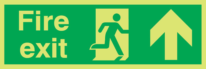 Plastic FIRE EXIT, Fire Exit, English, Exit Sign