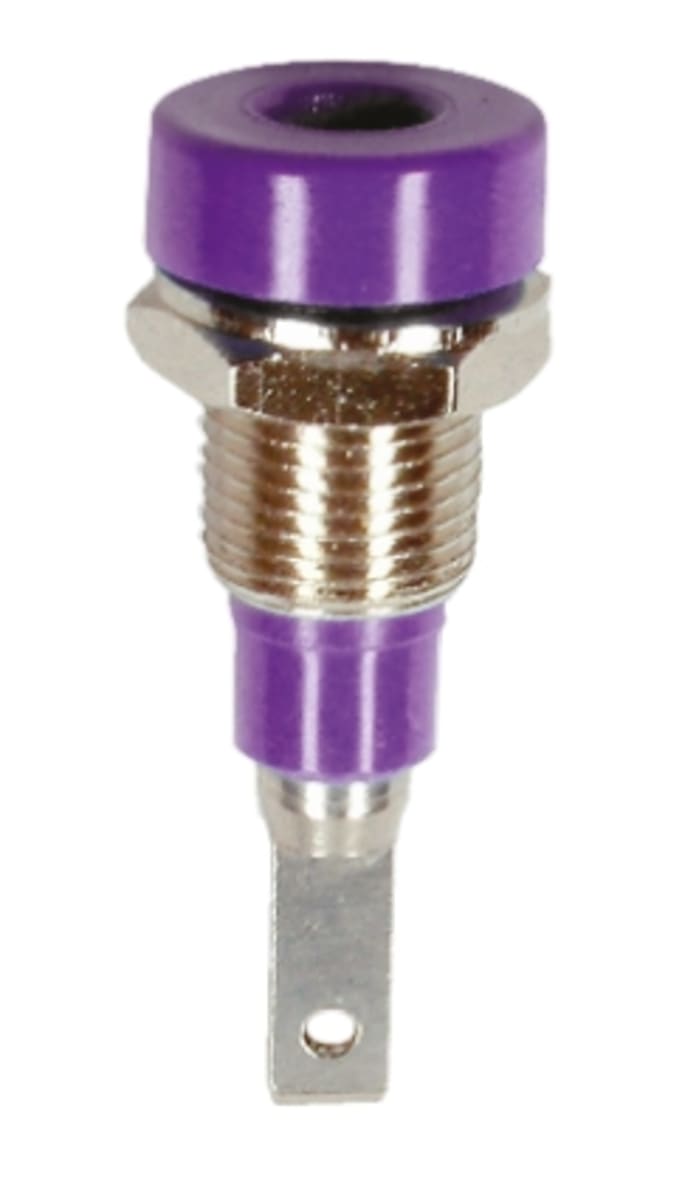 Staubli Violet Female Banana Socket, 2mm Connector, Tab Termination, 10A, 30 V, 60V dc