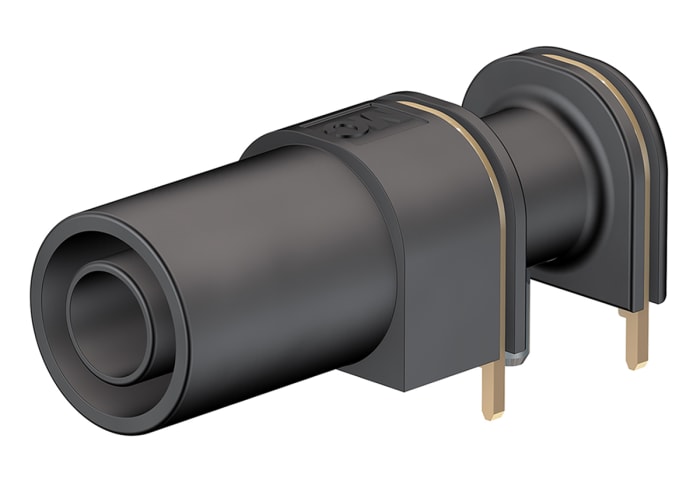 Staubli Black Female Banana Socket, 4 mm Connector, Solder Termination, 24A, 1000V, Gold Plating