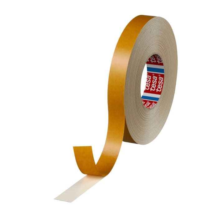 Ruban tissé double face Tesa 4964, 50m x 25mm, 7,6 N/cm, Blanc
