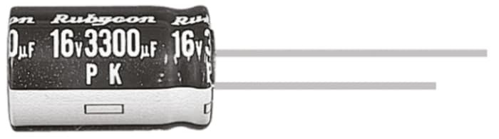 Rubycon 3300μF Aluminium Electrolytic Capacitor 25V dc, Radial, Through Hole - 25PK3300MEFC16X25