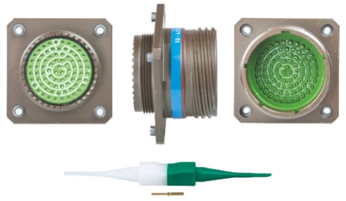 Souriau Sunbank by Eaton, 8D, Copper Alloy 79 Way Panel Mount MIL Spec Circular Connector Receptacle, Pin