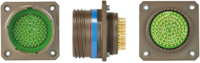 Souriau, 8D, Copper Alloy 79 Way Panel Mount MIL Spec Circular Connector Receptacle, Pin Contacts,Shell Size 21, Screw