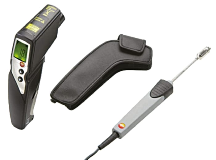 Testo 830-T4-Set Infrared Thermometer Bundle, -30°C Min, +400°C Max, ±1 °C Accuracy, °C Measurements