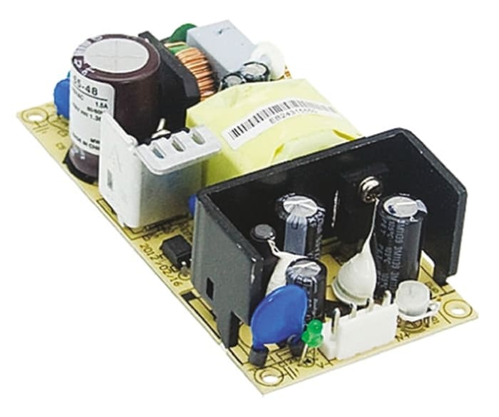 MEAN WELL Switching Power Supply, EPS-65-36, 36V dc, 1.81A, 65W, 1 Output, 127 → 370 V dc, 90 → 264 V ac