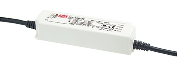 MEAN WELL LED Driver, 10 → 20V Output, 16W Output, 800mA Output, Constant Voltage Dimmable