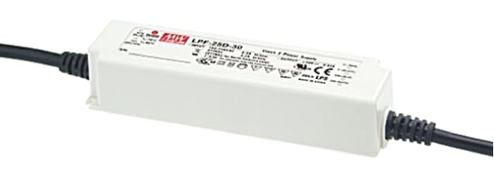 MEAN WELL LED Driver, 13.2 → 24V Output, 25.2W Output, 1.05A Output, Constant Voltage Dimmable