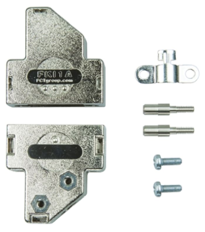 FCT from Molex FKI Series PET Angled D Sub Backshell, 9 Way