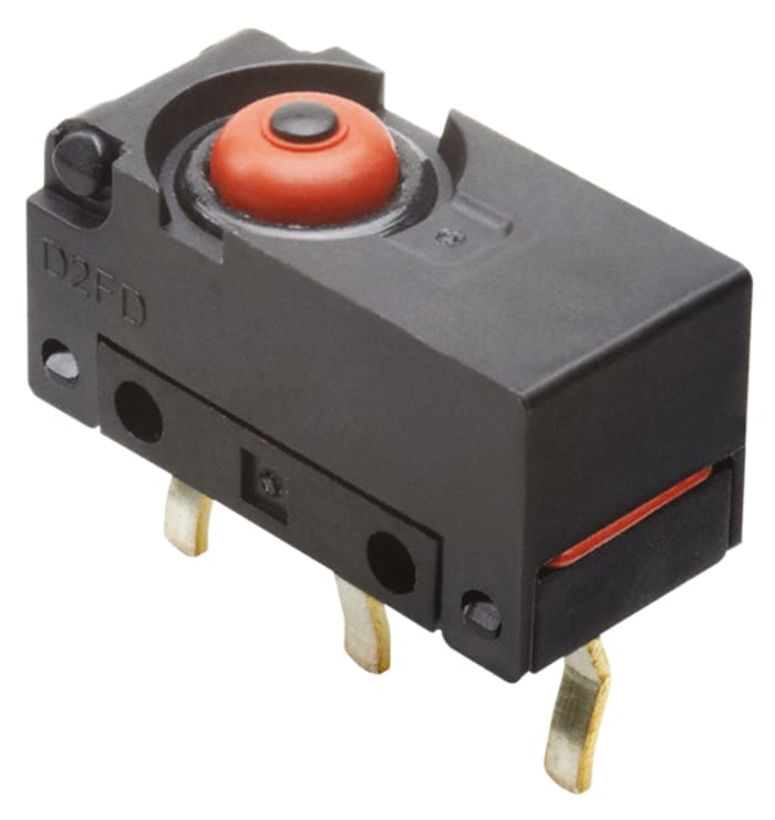 Omron Pin Plunger Microswitch, Pc Pin Terminal, 2 A @ 30 V dc, SPDT, IP6X