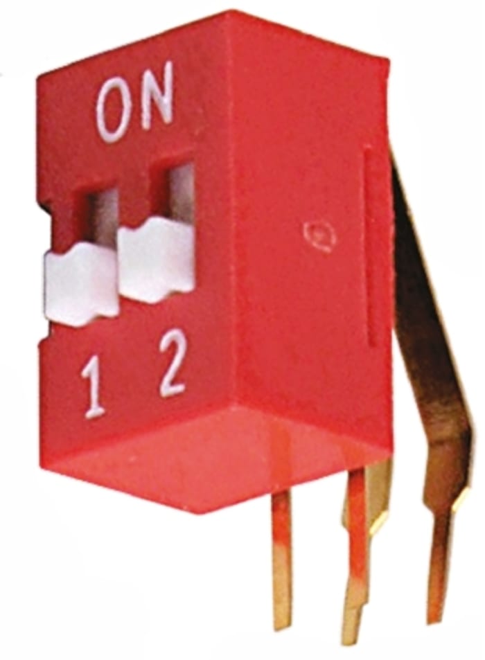 APEM 2 Way Through Hole DIP & SIP Switch SPST, Lever Actuator