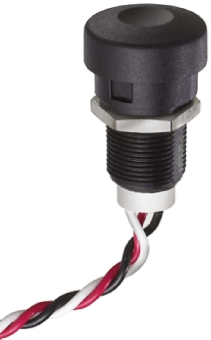 Apem IP67 Hall Effect Push Button Switch 9mA 1.25mA Plunger Pre-wired Linear, -40 → +85°C, 4.5 → 5.5 V
