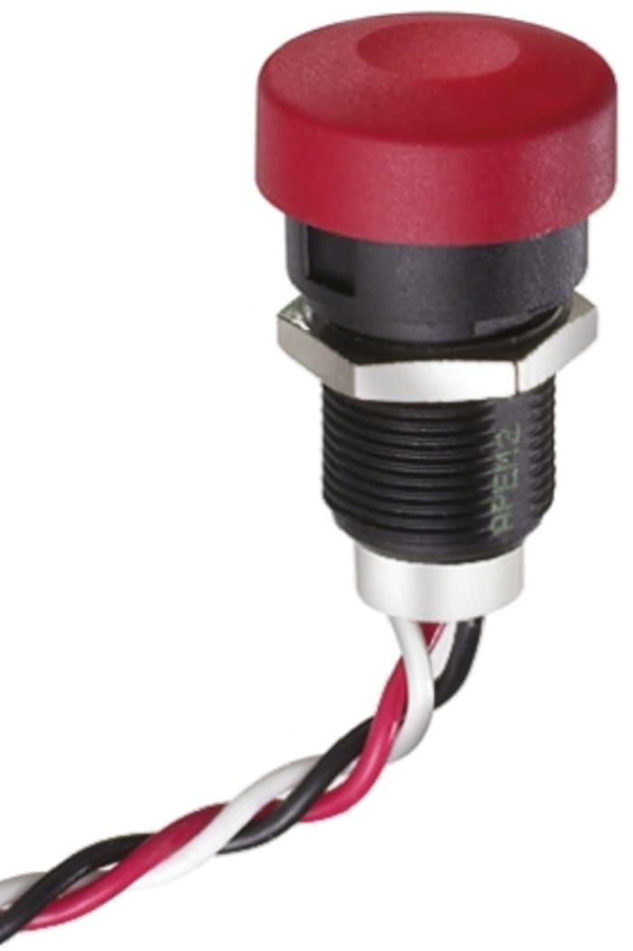 Apem IP67 Hall Effect Push Button Switch 9mA 1.25mA Plunger Pre-wired Linear, -40 → +85°C, 4.5 → 5.5 V