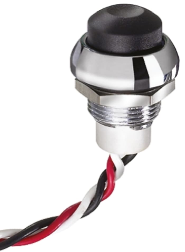 Apem IP67 Hall Effect Push Button Switch 5mA 50mA Plunger Pre-wired Momentary, -40 → +85°C, 3.5 → 14.5 V