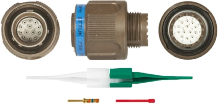 Connecteur cylindrique Mâle, 13 Contacts, Mâle, ITT, A sertir