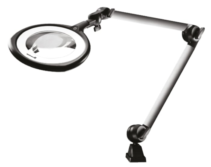 Waldmann RLLQ 48/2 R LED Magnifying Lamp with Table Clamp Mount, 3.5dioptre, 160mm Lens Dia., 160mm Lens