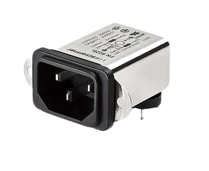 Schaffner, 250 V ac 6A Panel Mount IEC Filter, Faston