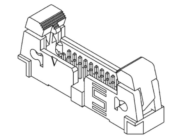 Samtec EHF Series Straight Through Hole PCB Header, 10 Contact(s), 1.27mm Pitch, 2 Row(s), Shrouded