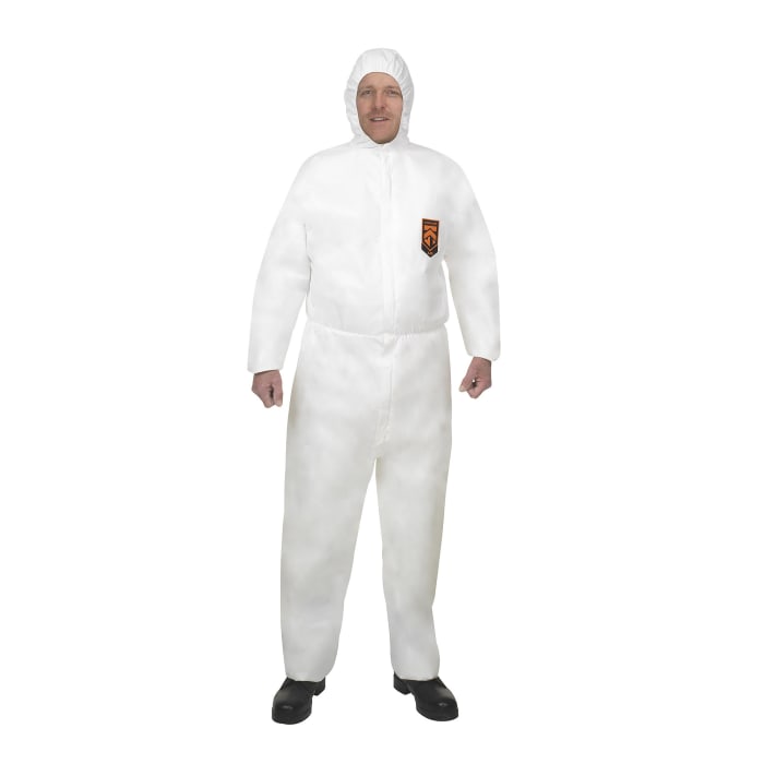 Kimberly Clark White Disposable overalls, CE CAT III. EN 1073-2:2002; EN 1149-1:1995; EN 13034:2005 - Limited Splash