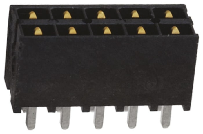 Samtec IPT1 Series Straight Through Hole PCB Header, 10 Contact(s), 2.54mm Pitch, 2 Row(s), Shrouded