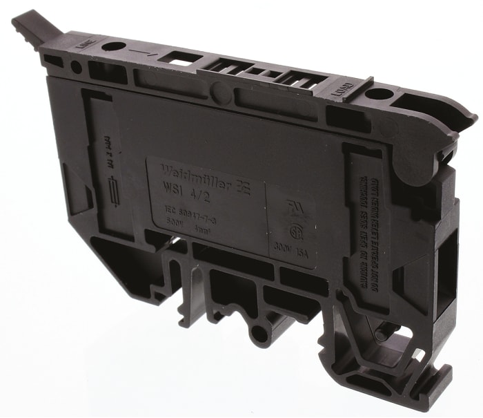 Weidmuller 1880430000 W Series Black, 4mm², Single-Level, Screw Termination, Fused