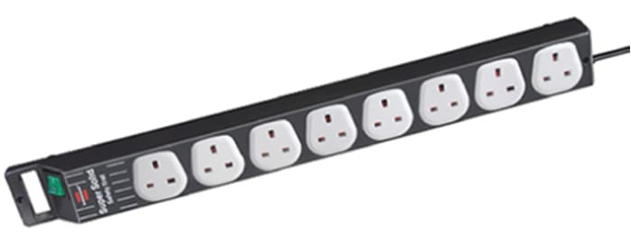 brennenstuhl 2.5m 8 Socket Type G - British Extension Lead, 230 V