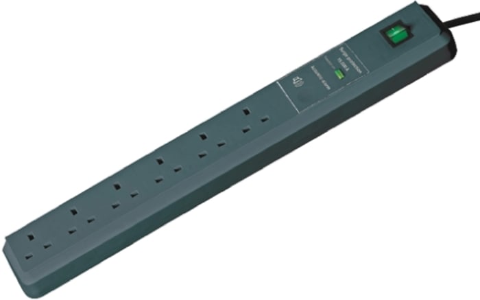 brennenstuhl Type G - British 6 Gang Trailing Sockets & Power Distribution, 1.8m Cable, 13A, 230 V, Surge Protected