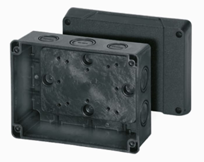 HENSEL DK Series Black Thermoplastic Junction Box, 125 x 167 x 82mm