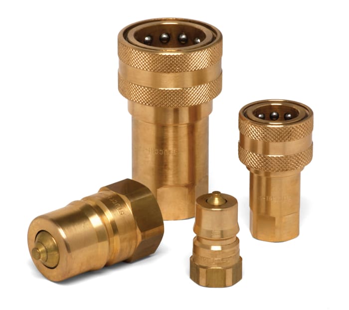 RS PRO Brass Male Hydraulic Quick Connect Coupling, BSP 1/2 Male