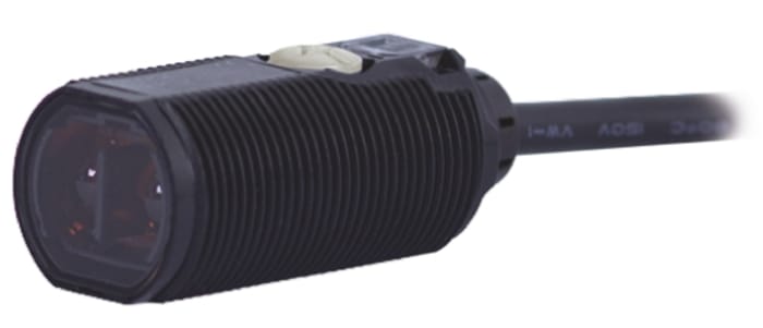 Fotoelektrický snímač, řada: E3F 1 m LED válcový Zapojený kabel, výstup: NPN IP67, IP69K