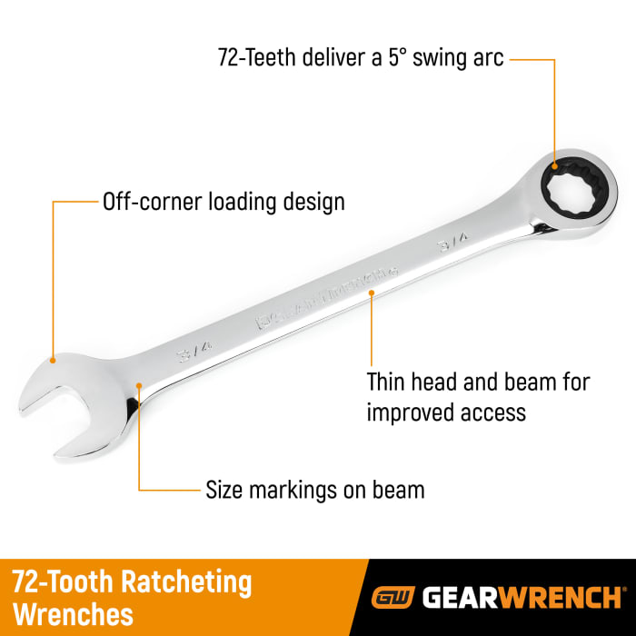GearWrench Combination Ratchet Spanner 46mm Metric Double Ended 25.4 in Overall