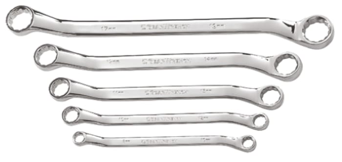 Gear Wrench 5-Piece Ring Spanner Set, 8 x 10; 10 x 12; 11 x 13; 12 x 14; 17 x 19 mm