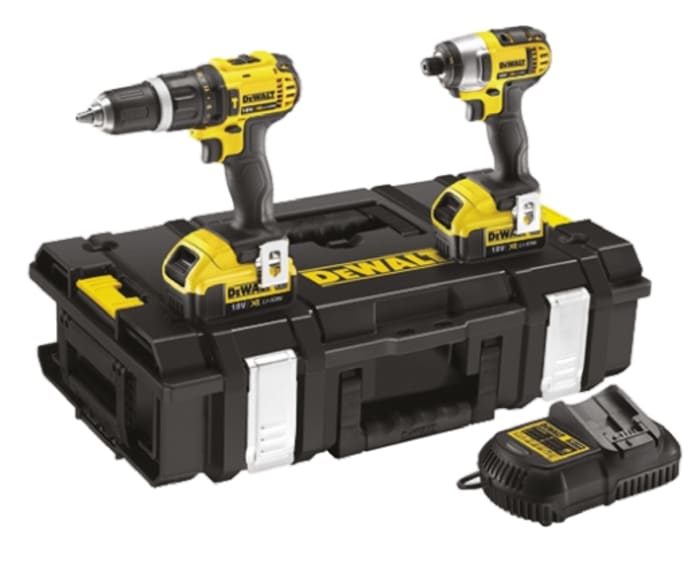 Kit visseuse à percussion plus clé à chocs Dewalt, 18V, Li-ion batteries