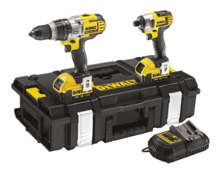 Kit visseuse à percussion plus clé à chocs Dewalt, 18V, Li-ion batteries