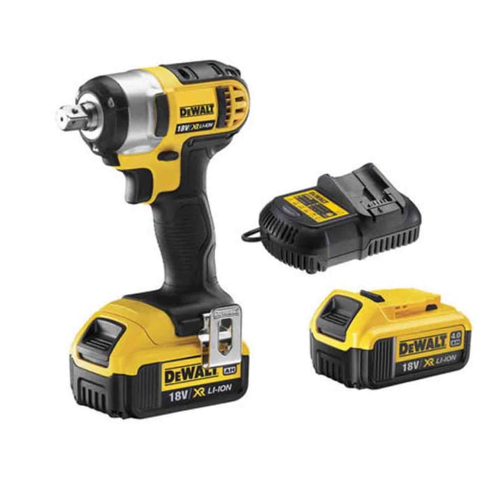 DCF880M2 GB DeWALT DeWALT 1 2 in 18V 4Ah Cordless Impact Wrench UK Plug 769 4040 RS Components