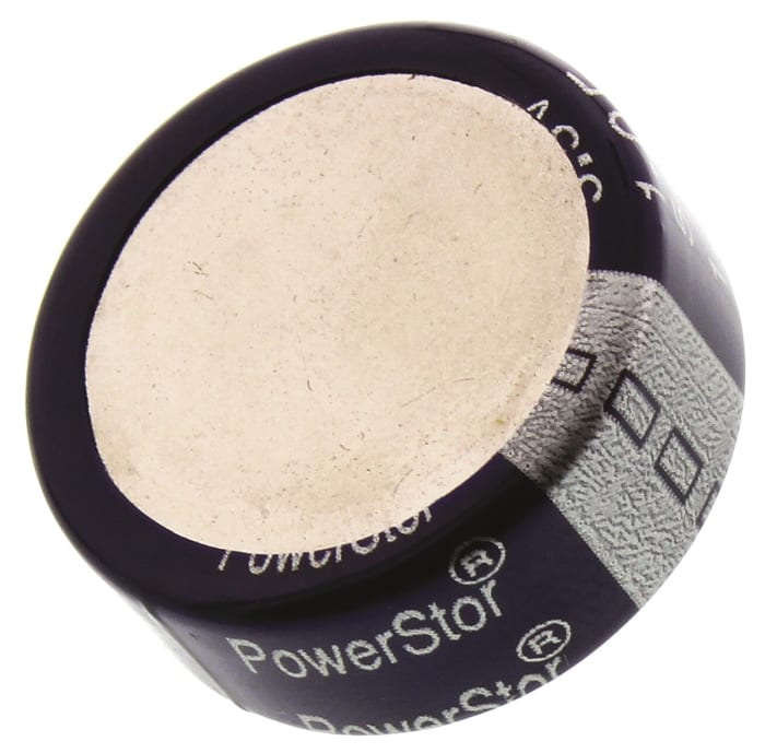 Supercondensateur, 1F, 5.5V c.c., Traversant, 21.5 x 9mm, pas de 5mm, -40 °C → +85 °C.