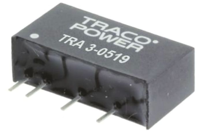 TRACOPOWER TRA 3 DC-DC Converter, 12V dc/ 250mA Output, 4.5 → 5.5 V dc Input, 3W, Through Hole, +85°C Max Temp