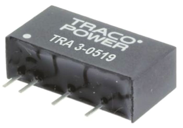 TRACOPOWER TRA 3 DC-DC Converter, 12V dc/ 250mA Output, 10.8 → 13.2 V dc Input, 3W, Through Hole, +85°C Max Temp