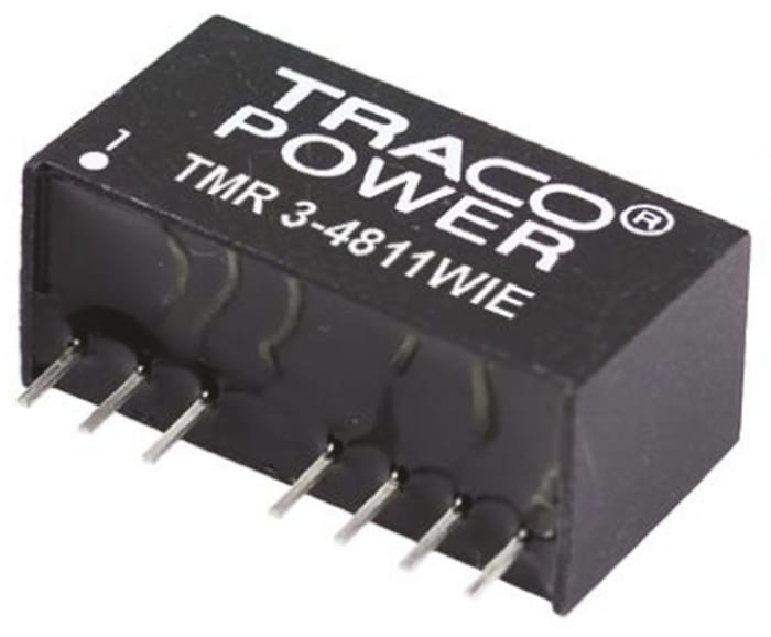 TRACOPOWER TMR 3WIE DC-DC Converter, 5V dc/ 600mA Output, 18 → 75 V dc Input, 3W, Through Hole, +85°C Max Temp