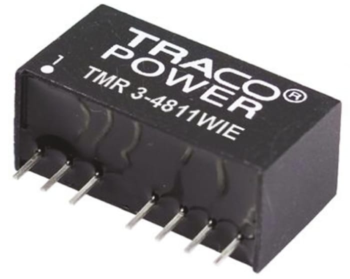 TRACOPOWER TMR 3WIE DC-DC Converter, ±12V dc/ ±125mA Output, 18 → 75 V dc Input, 3W, Through Hole, +85°C Max