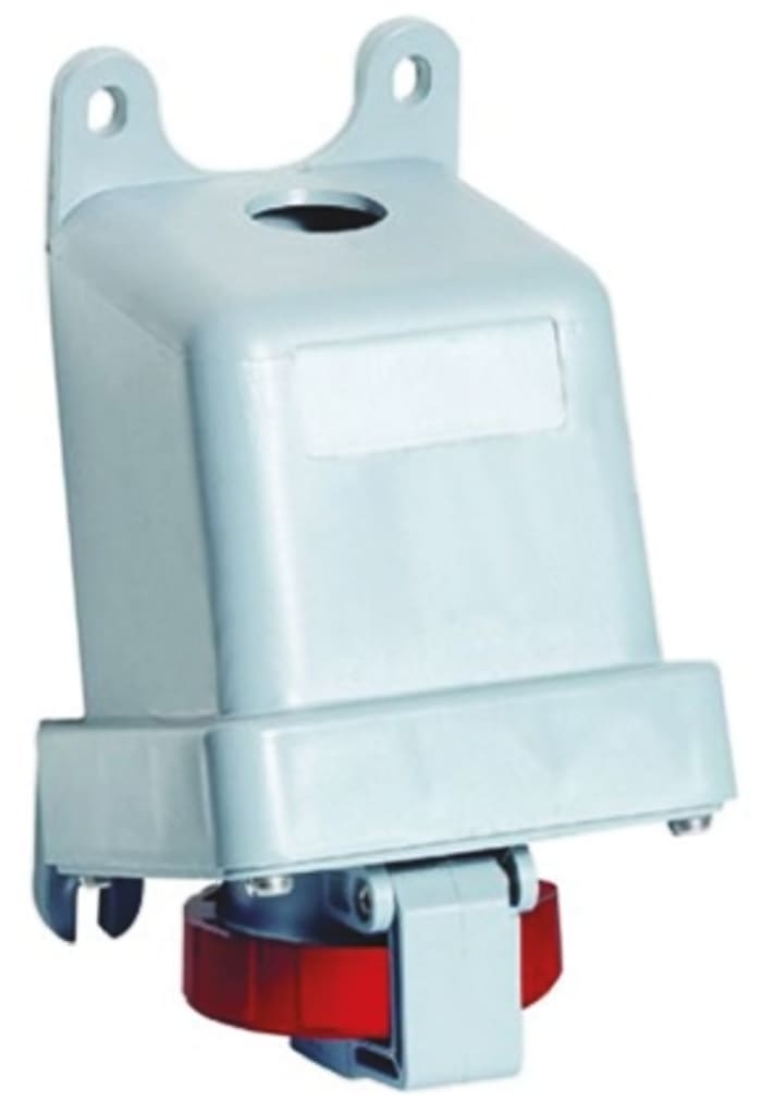 Amphenol Industrial IP67 Red Wall Mount 3P + N + E Industrial Power Socket, Rated At 16A, 415 V
