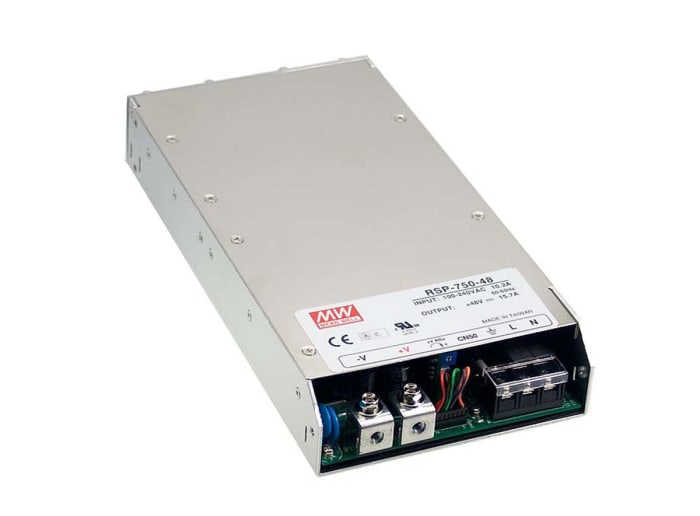 MEAN WELL Switching Power Supply, RSP-750-12, 12V dc, 62.5A, 750W, 1 Output, 127 → 370 V dc, 90 → 264 V