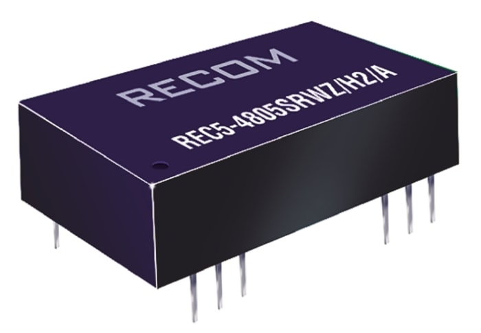 Recom REC5 Isolated DC-DC Converter, 12V dc/ 420mA Output, 18 → 72 V dc Input, 5W, Through Hole, +75°C Max Temp