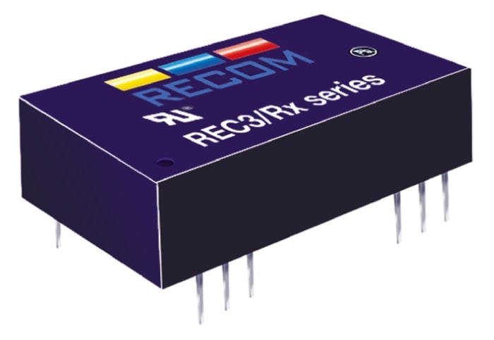 Recom Isolated DC-DC Converter, ±12V dc/ ±125mA Output, 18 → 72 V dc Input, 3W, Through Hole, +85°C Max Temp